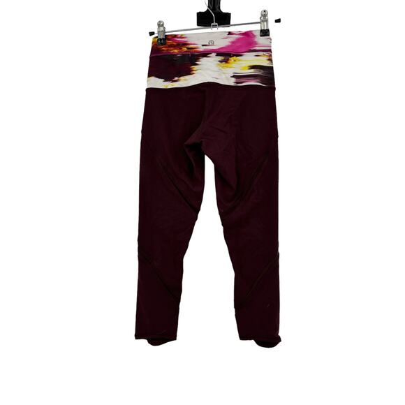 Lululemon Leggings Womens 2 Wunder Under Crop Shine On Wild Berry Rumble - Picture 2 of 3